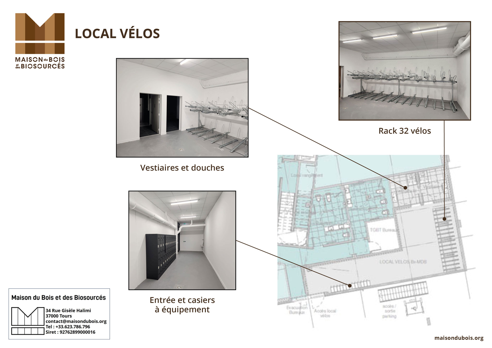 Maison du Bois et des Biosourcés - Bureaux à louer à Tours - Local à vélos