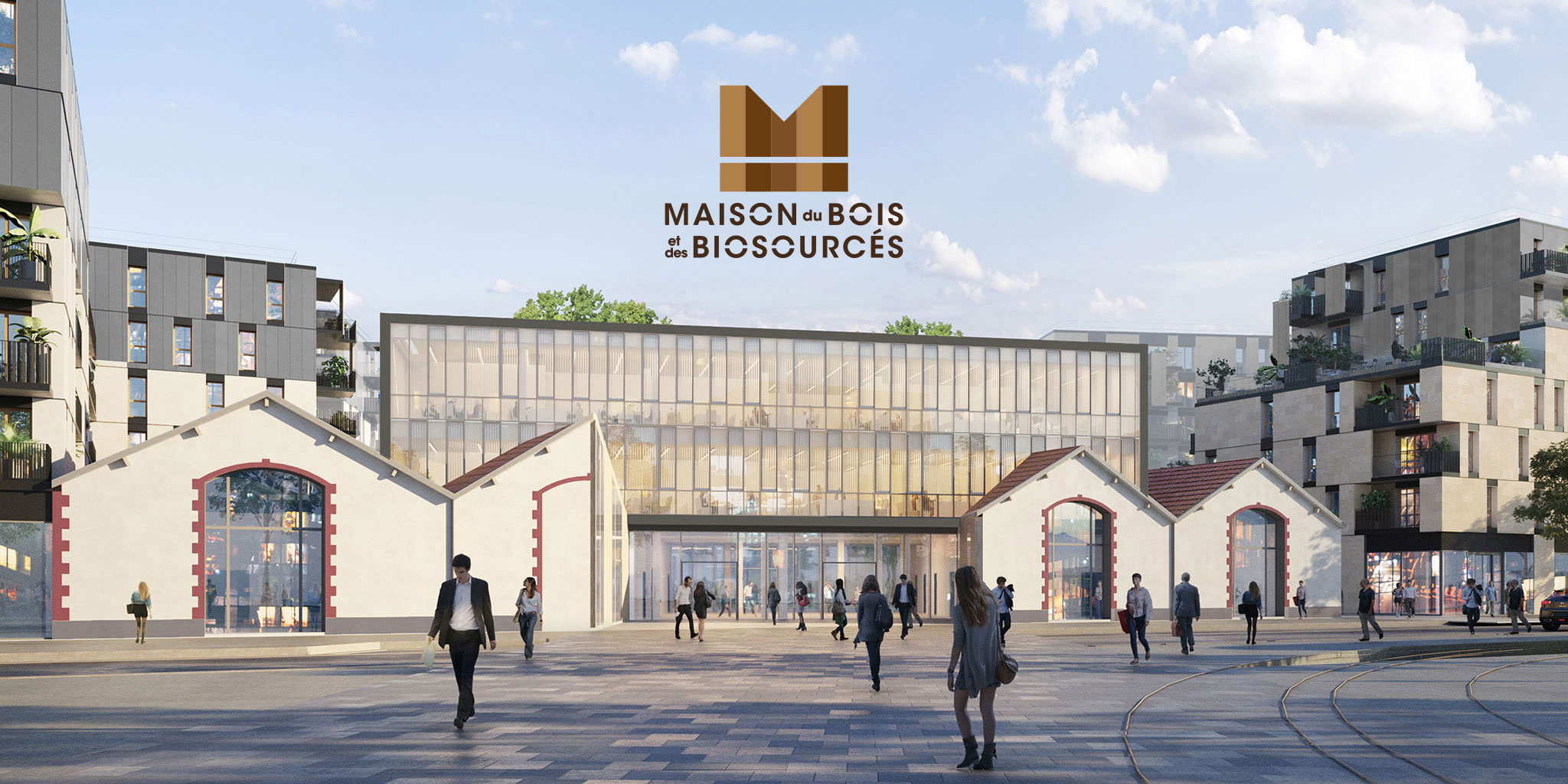 Maison du Bois et des Biosourcés - Locaux - Perspective Parvis