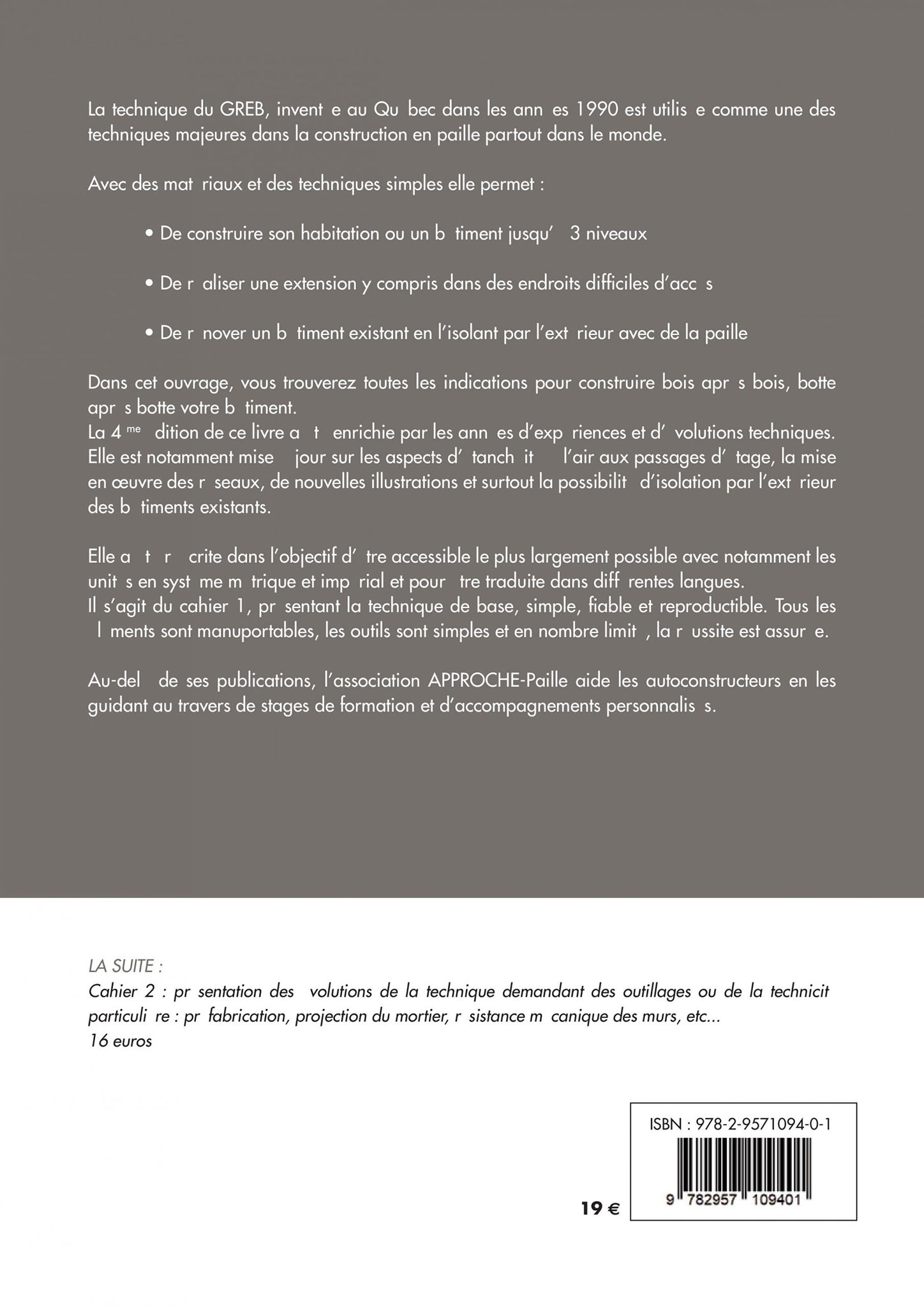 Maison du Bois de des Biosourcés - Livre - Construire en paille - Mode d'emploi