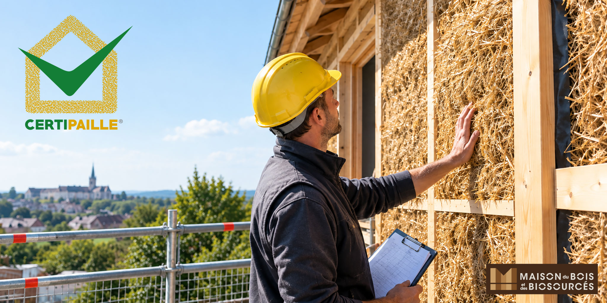 Évaluation sur chantier de construction avec isolation en bottes de paille selon les exigences du référentiel CERTIPAILLE®